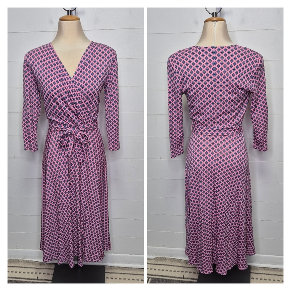 Weekend Maxmara Printed Faux Wrap Midi Dress Size XS - Picture 2 of 12